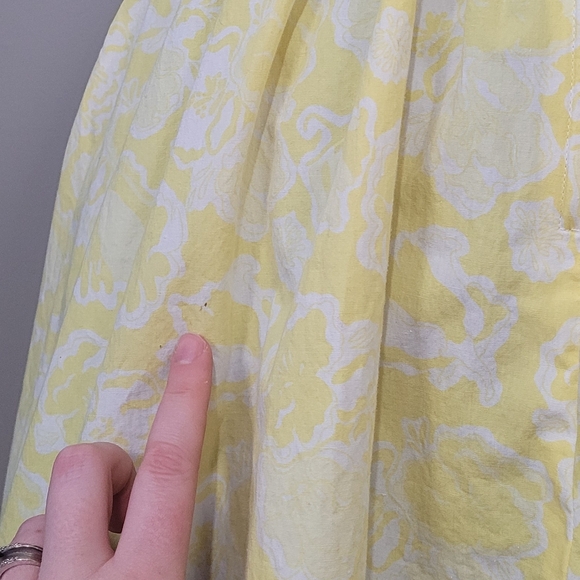 1980s Lilly Pulitzer yellow floral dress Vintage Cotton Dresa - Picture 12 of 14